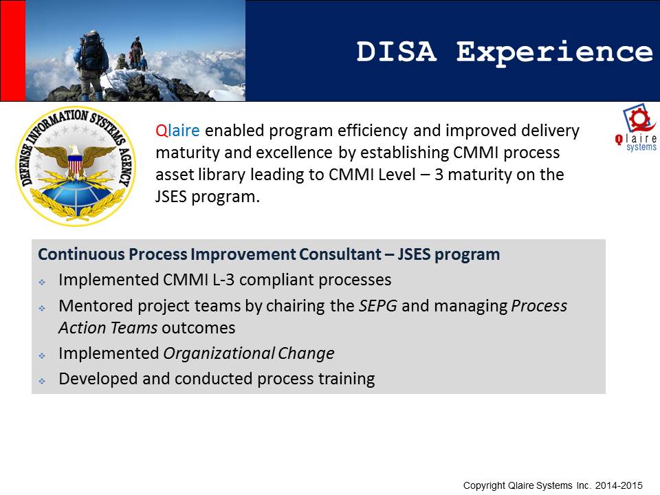 DISA JSES CMMI Process Improvement Program Results